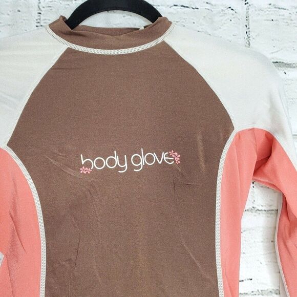 Body Glove Youth Medium Long Sleeve Rash Guard UV Protection Swimwear white pink - Picture 4 of 9